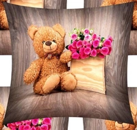CITY BEST MART Teddy Cushion Covers (Pack of 5) - 16*16 inch, Brown